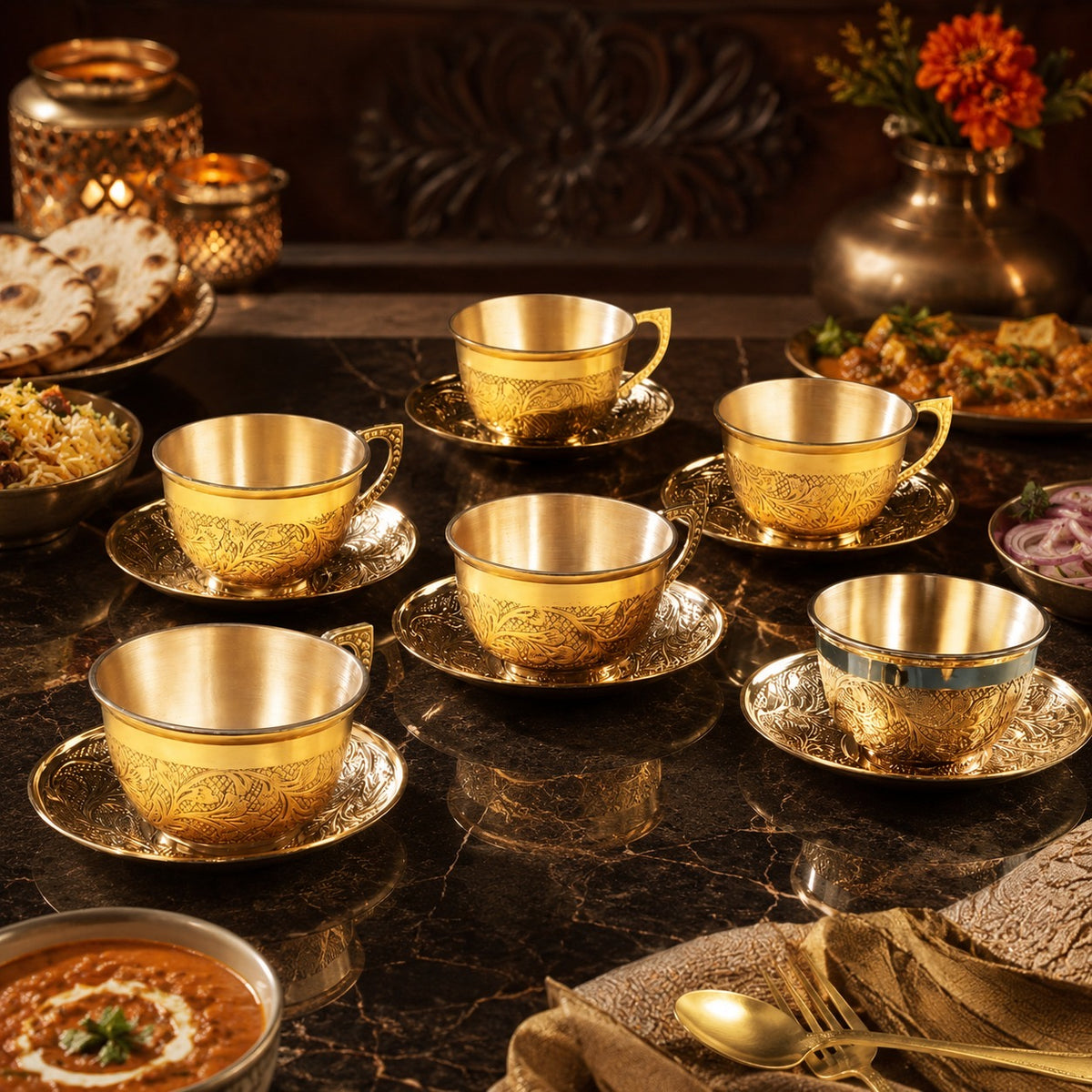 BRASS CUP SET ( 12PCS )