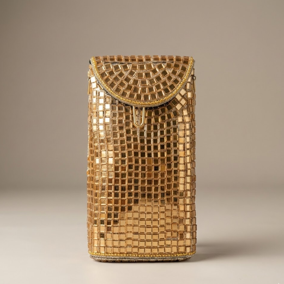 Aaina Gold Mobile Sling - Bag