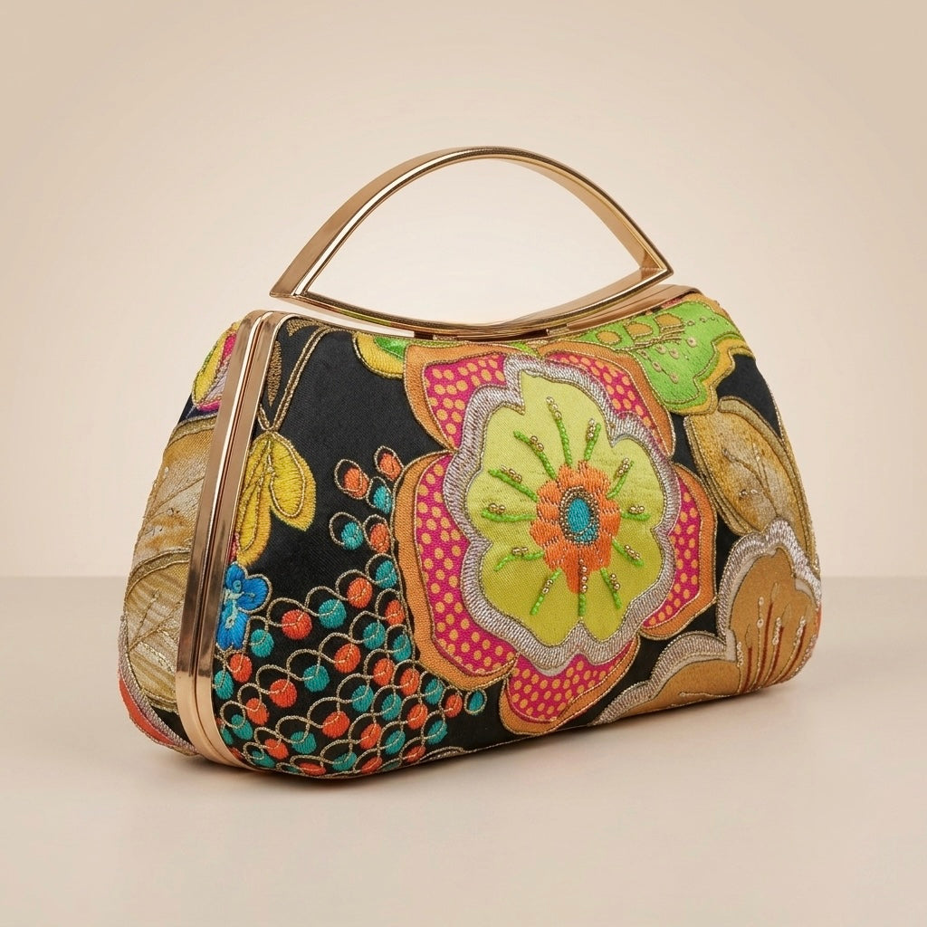 Midnight Blossom Clutch