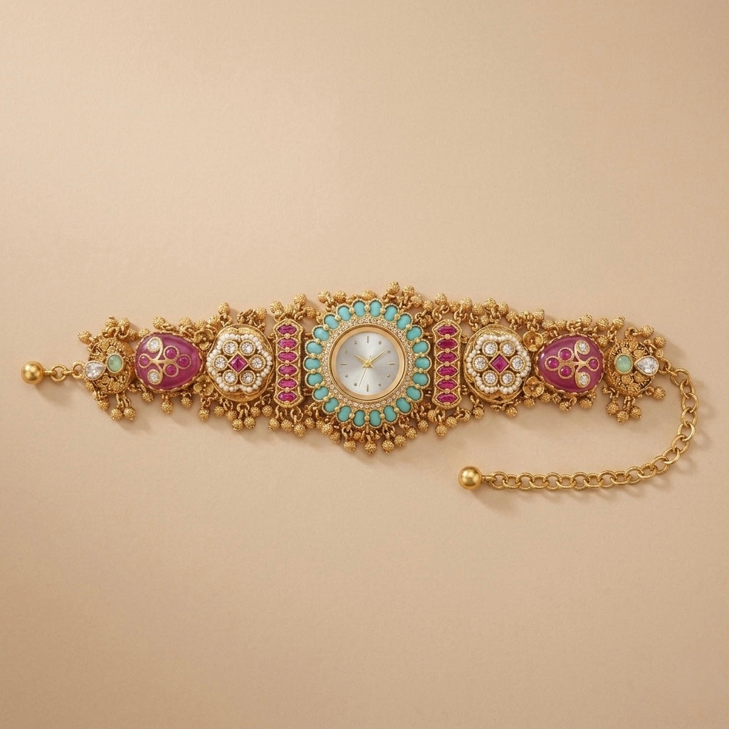 Zoya Kundan Timepiece