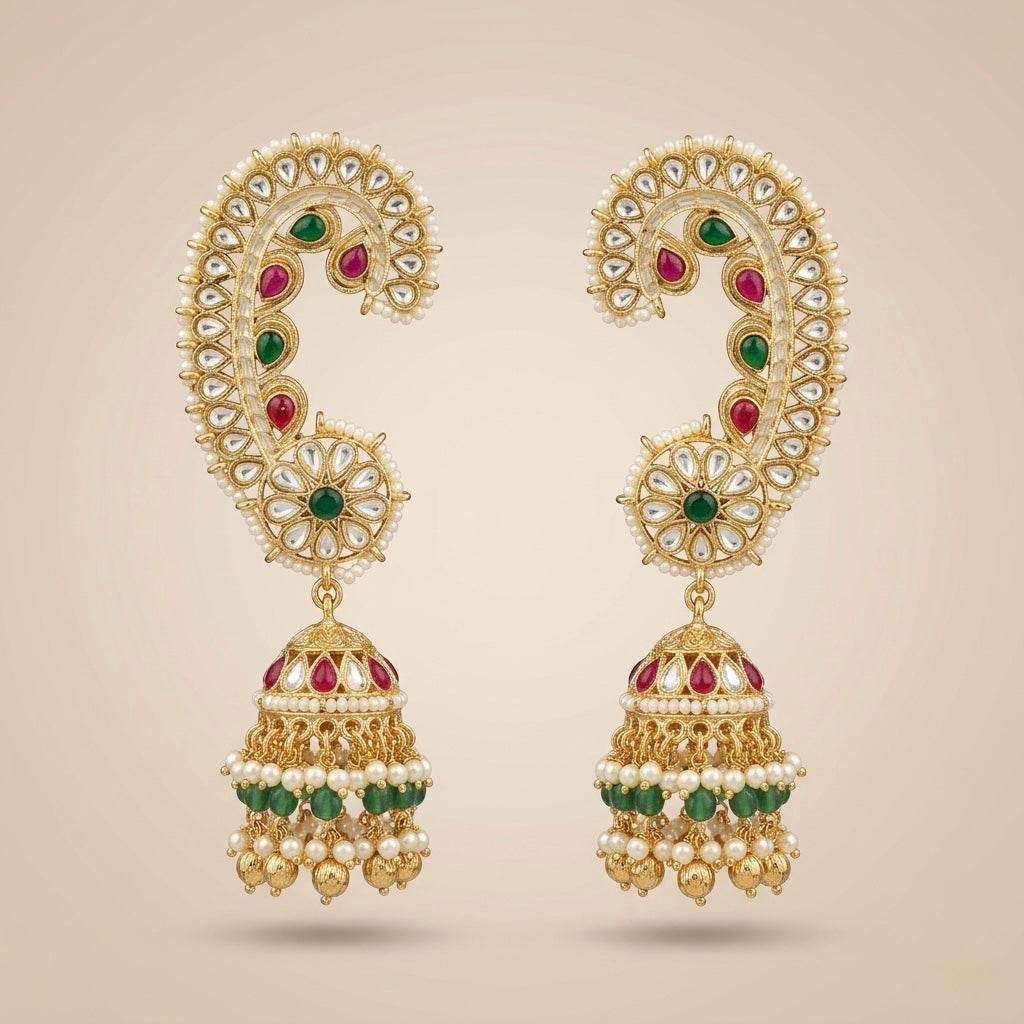 Kundan Vine Earcuffs