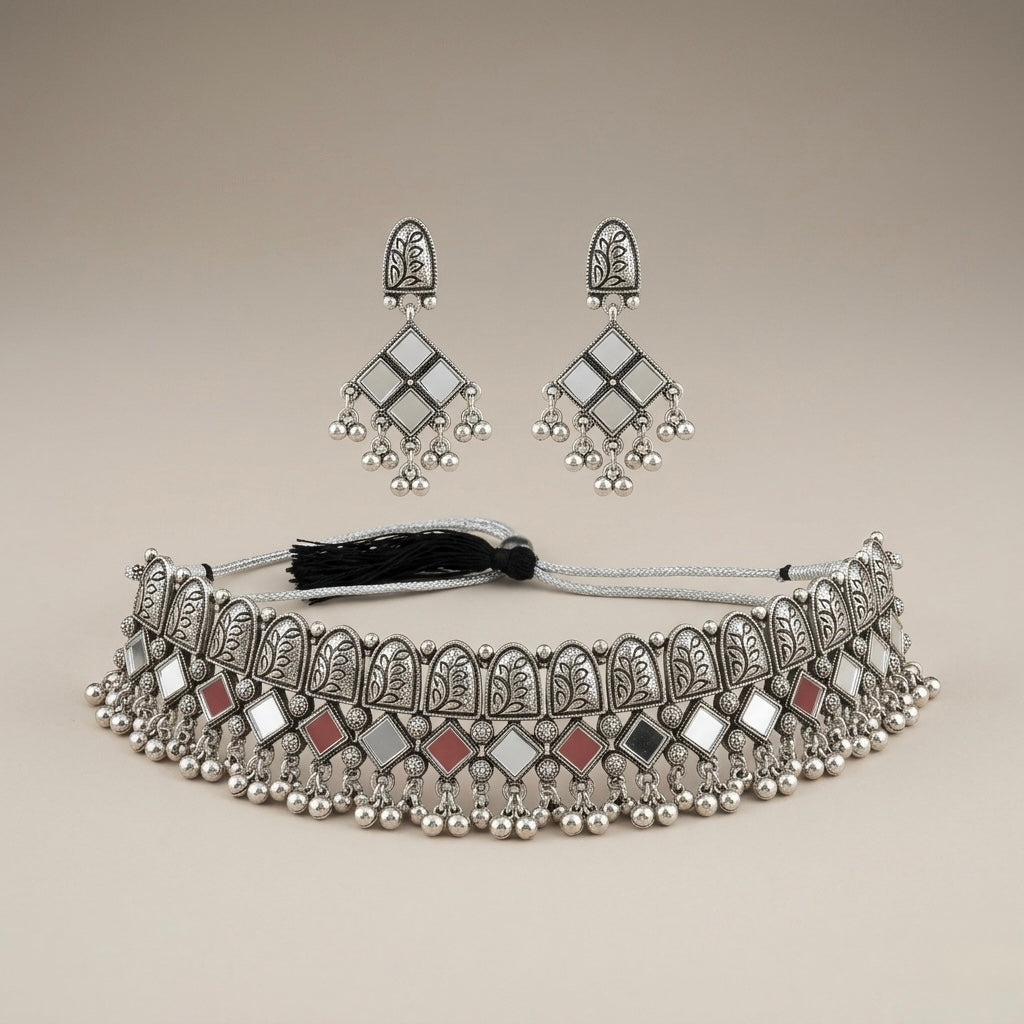 Aadhya Mirror Choker Set