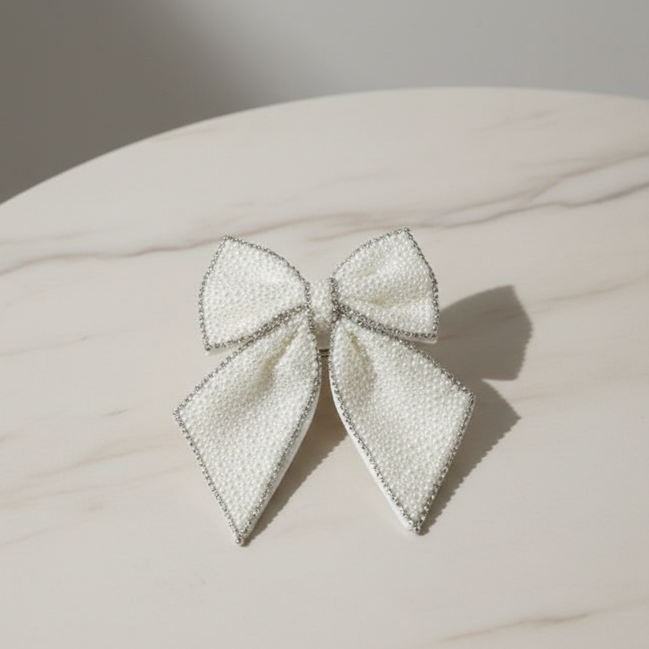 Luxurious Satin Pearl Bow