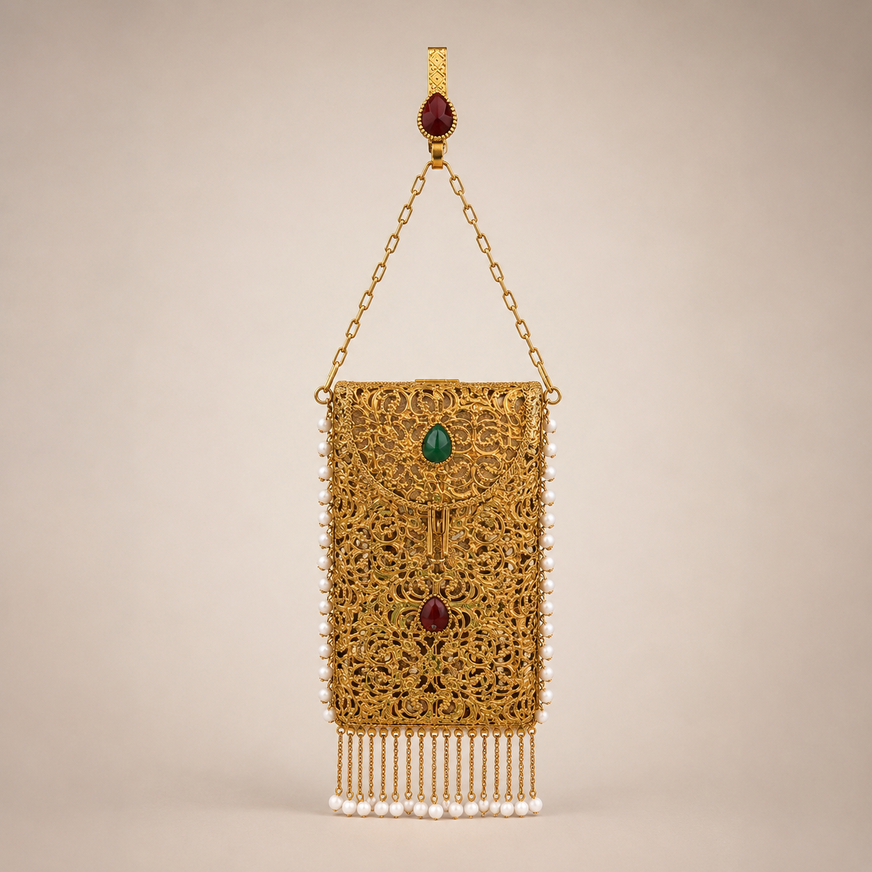 Regal Filigree Pearl Clutch