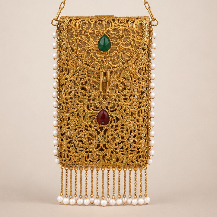 Regal Filigree Pearl Clutch