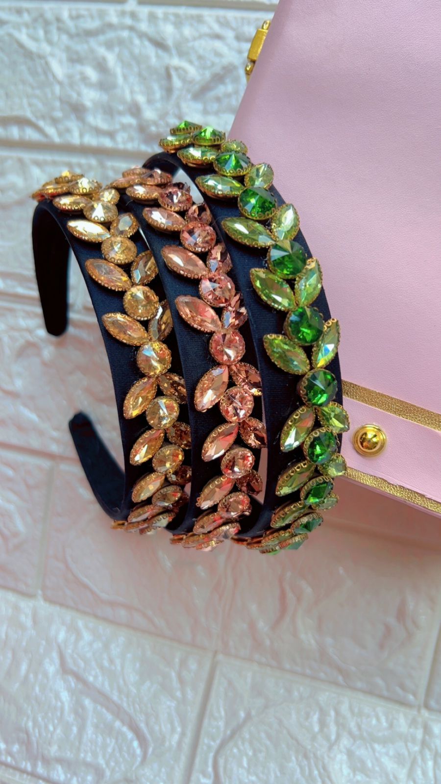 Crystal Leaf Charm- Hairband