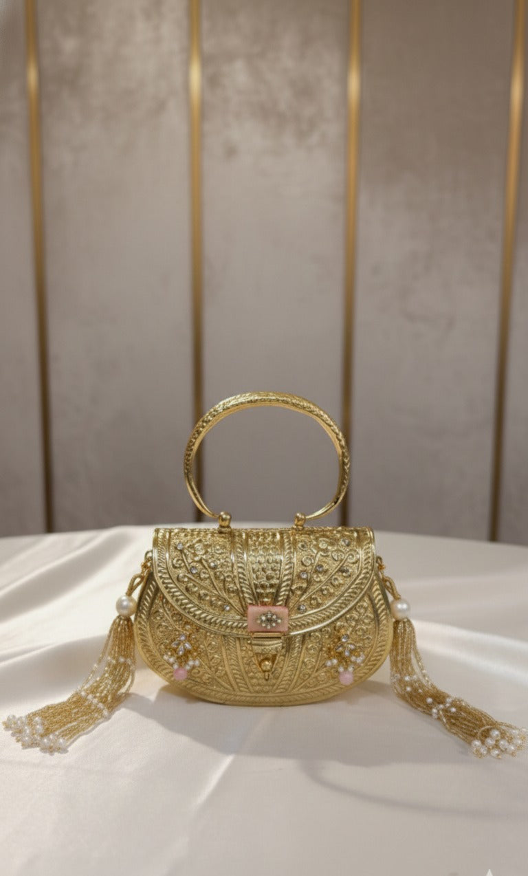 Adaa Antique Gold Statement - Bag
