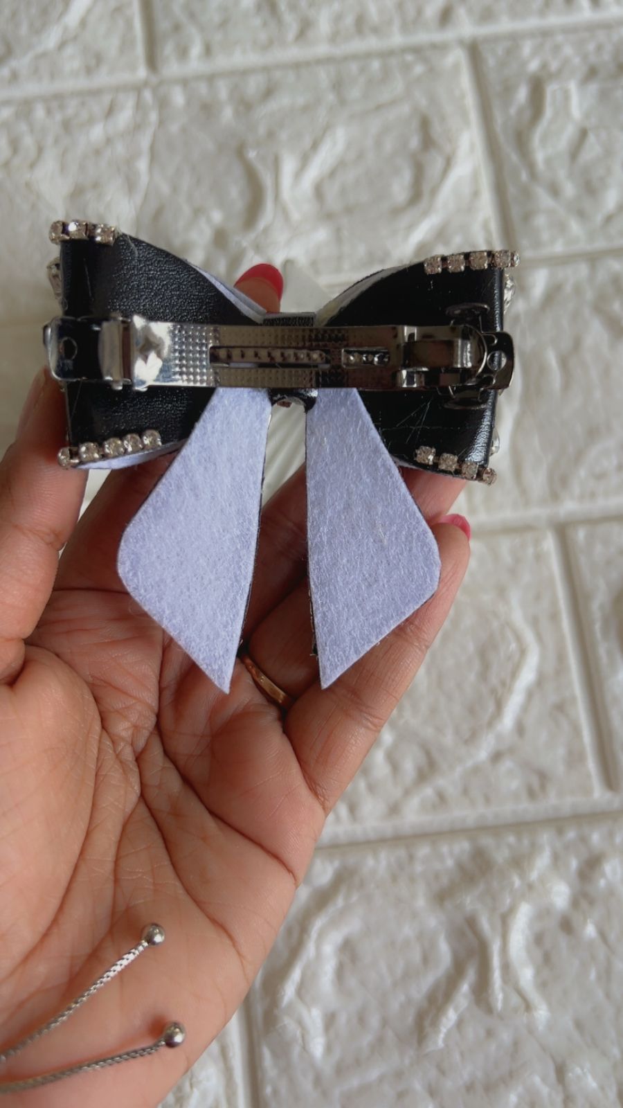 Silver Eclipse - Bow/ Embellished Bow/ Bejeweled Bow