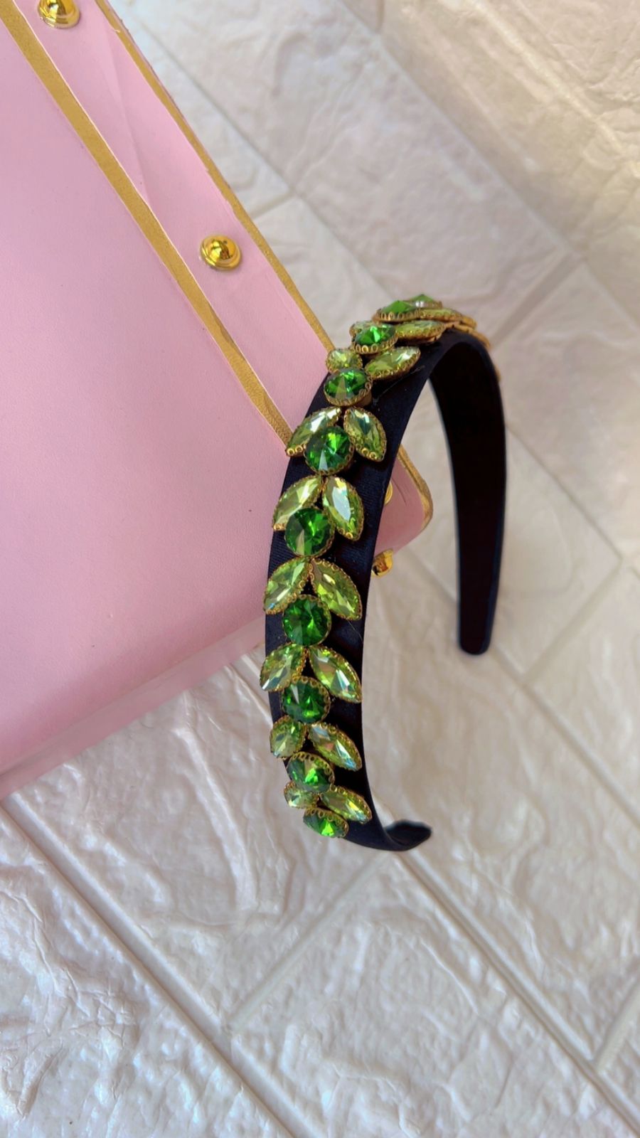 Crystal Leaf Charm- Hairband
