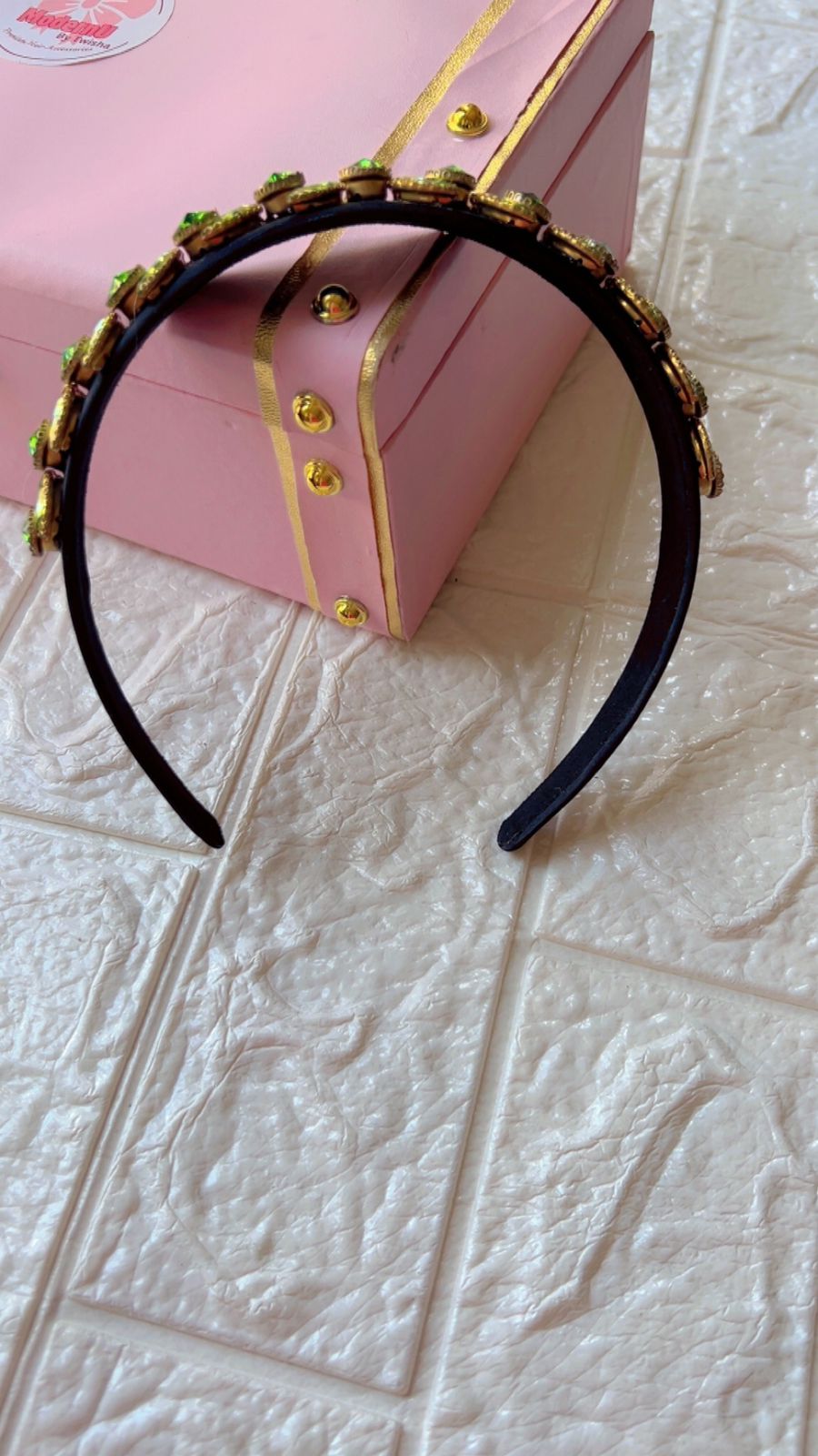 Crystal Leaf Charm- Hairband