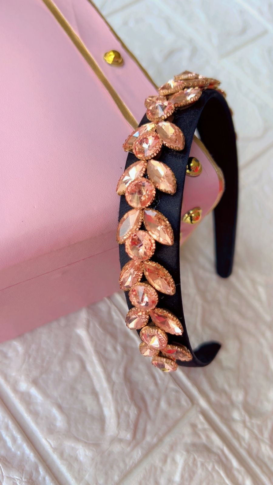 Crystal Leaf Charm- Hairband