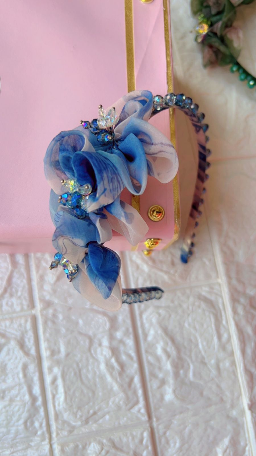 Floral Crystal Organz - Hairband