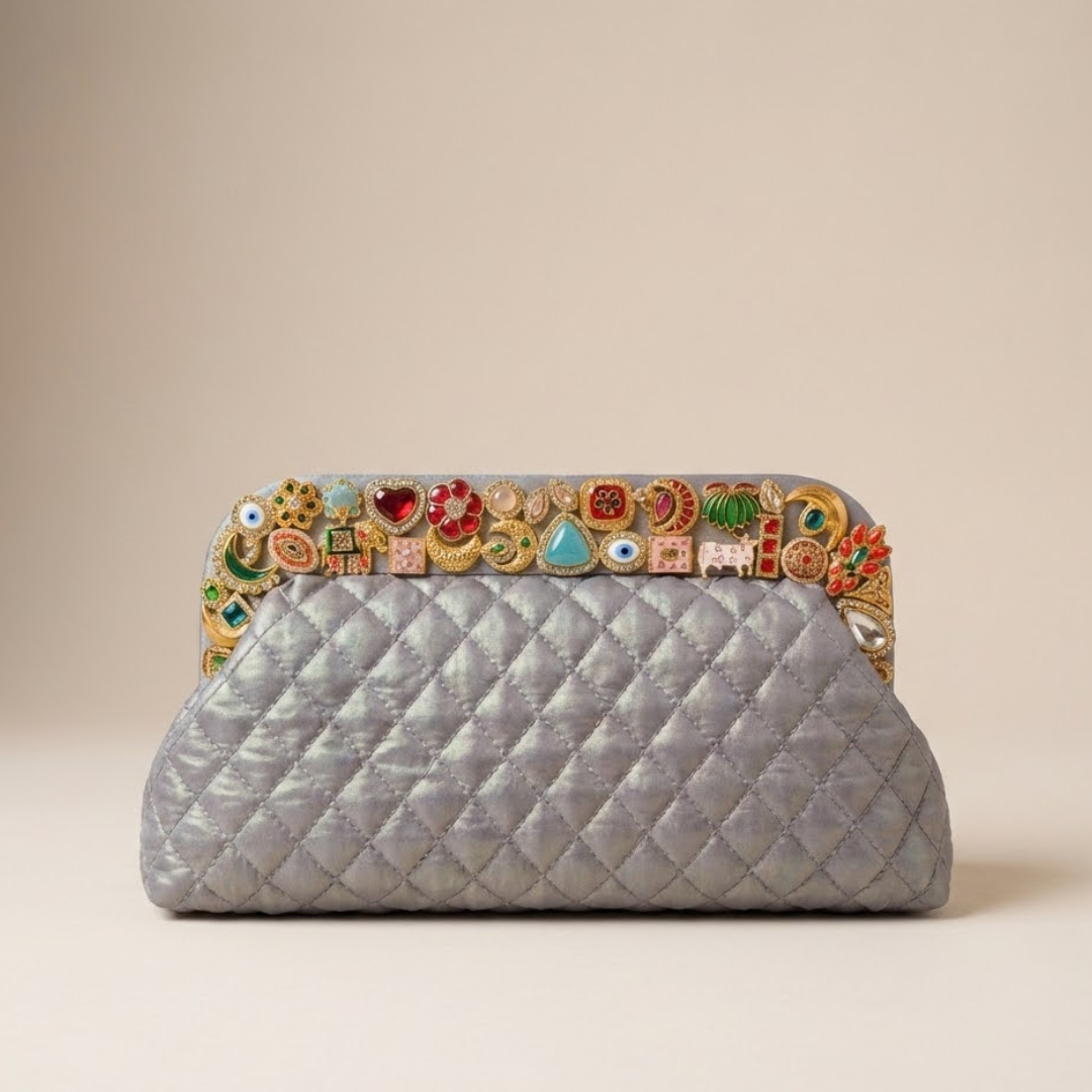 Silver Kundan Muse Bag