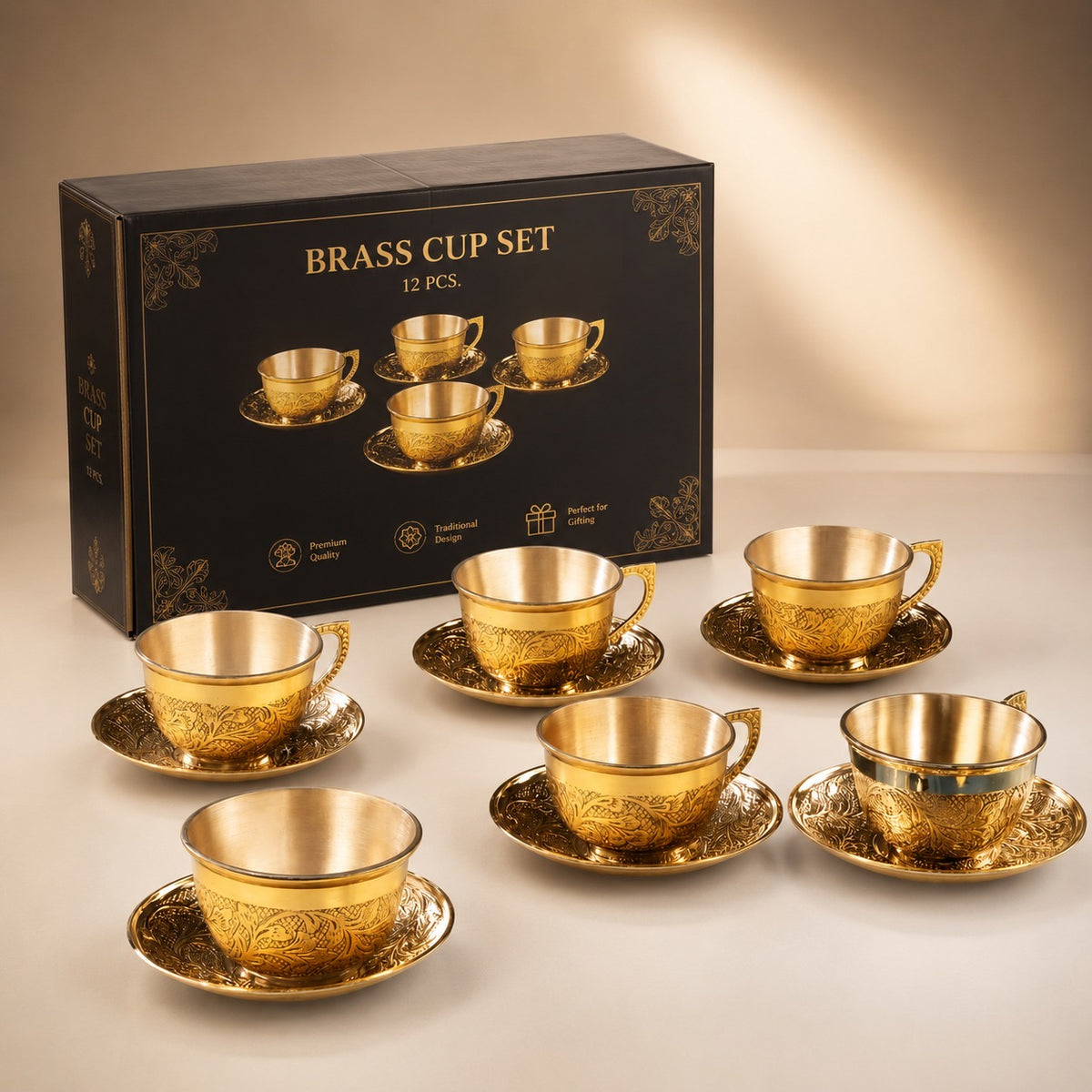 BRASS CUP SET ( 12PCS )