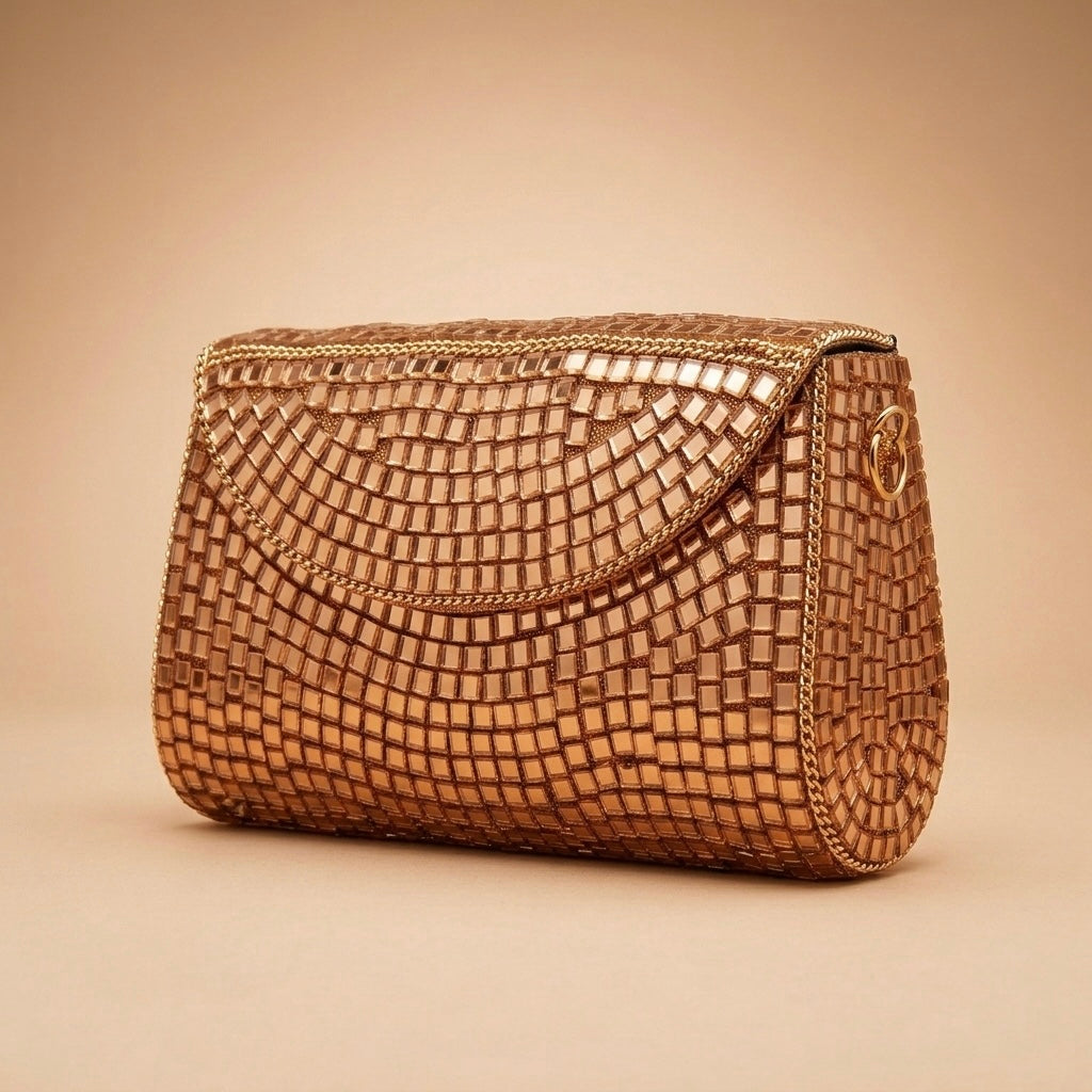 The Rose Gold Mosaic Clutch