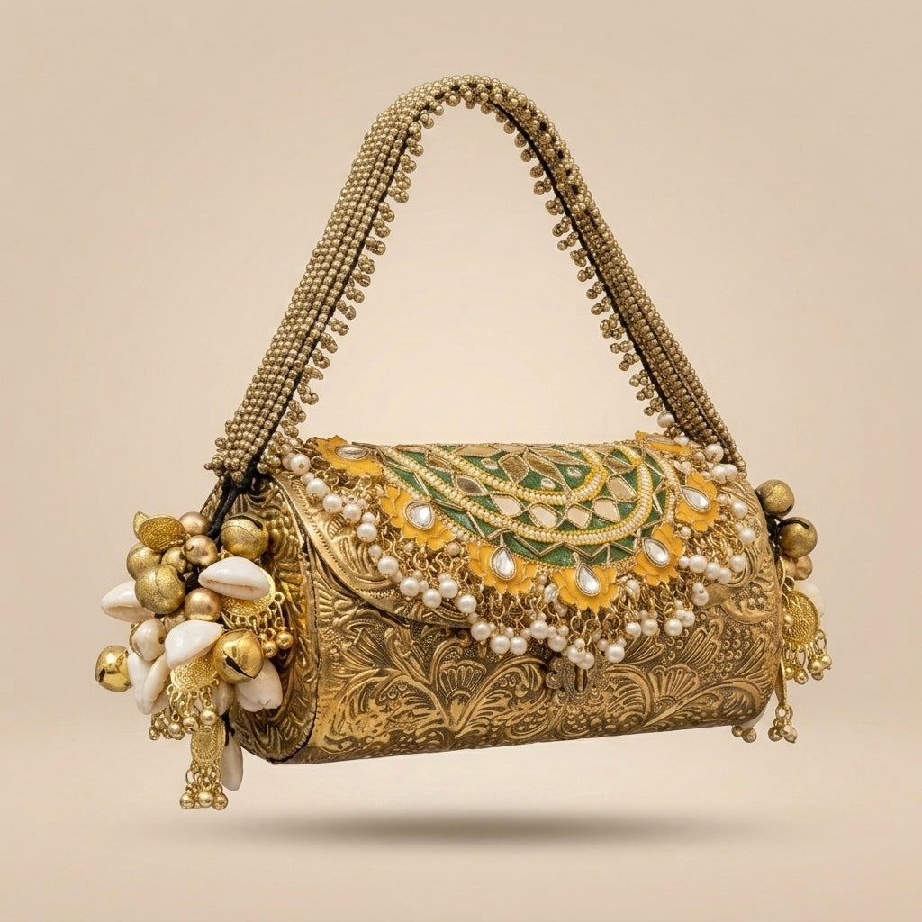 Royal Gold Barrel Bag