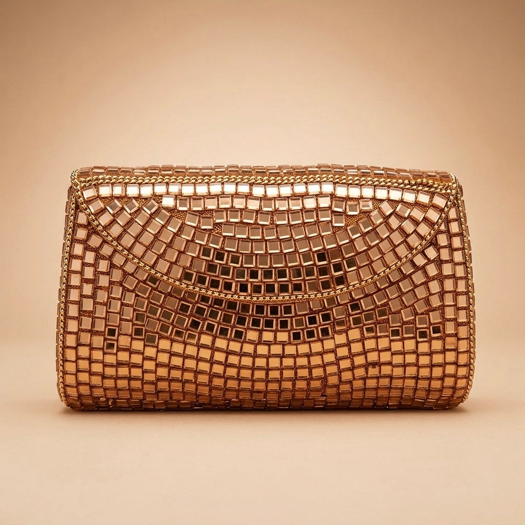 The Rose Gold Mosaic Clutch