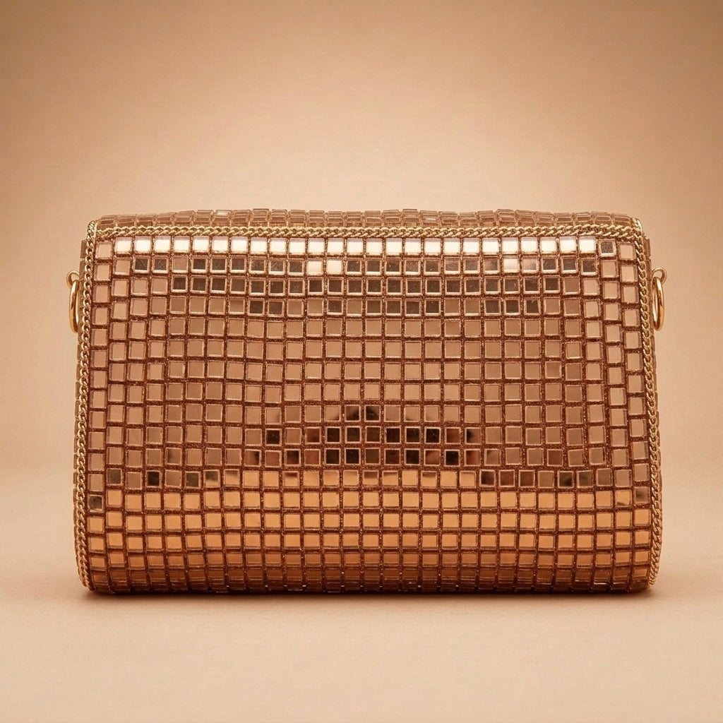 The Rose Gold Mosaic Clutch