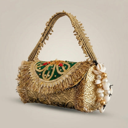 Zoya Gold Fringe Handbag