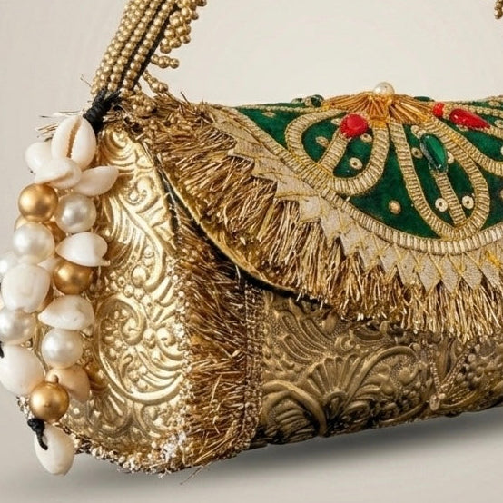Zoya Gold Fringe Handbag