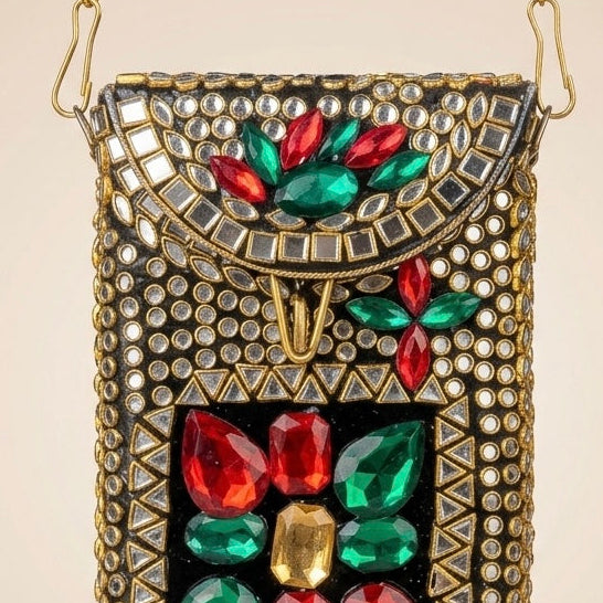 Zaveri Kundan Mobile Pouch - Bag