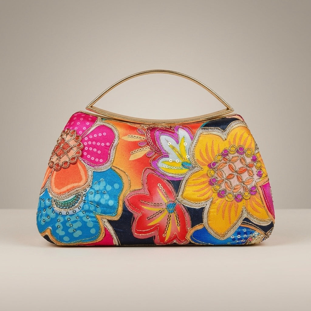 Midnight Blossom Clutch