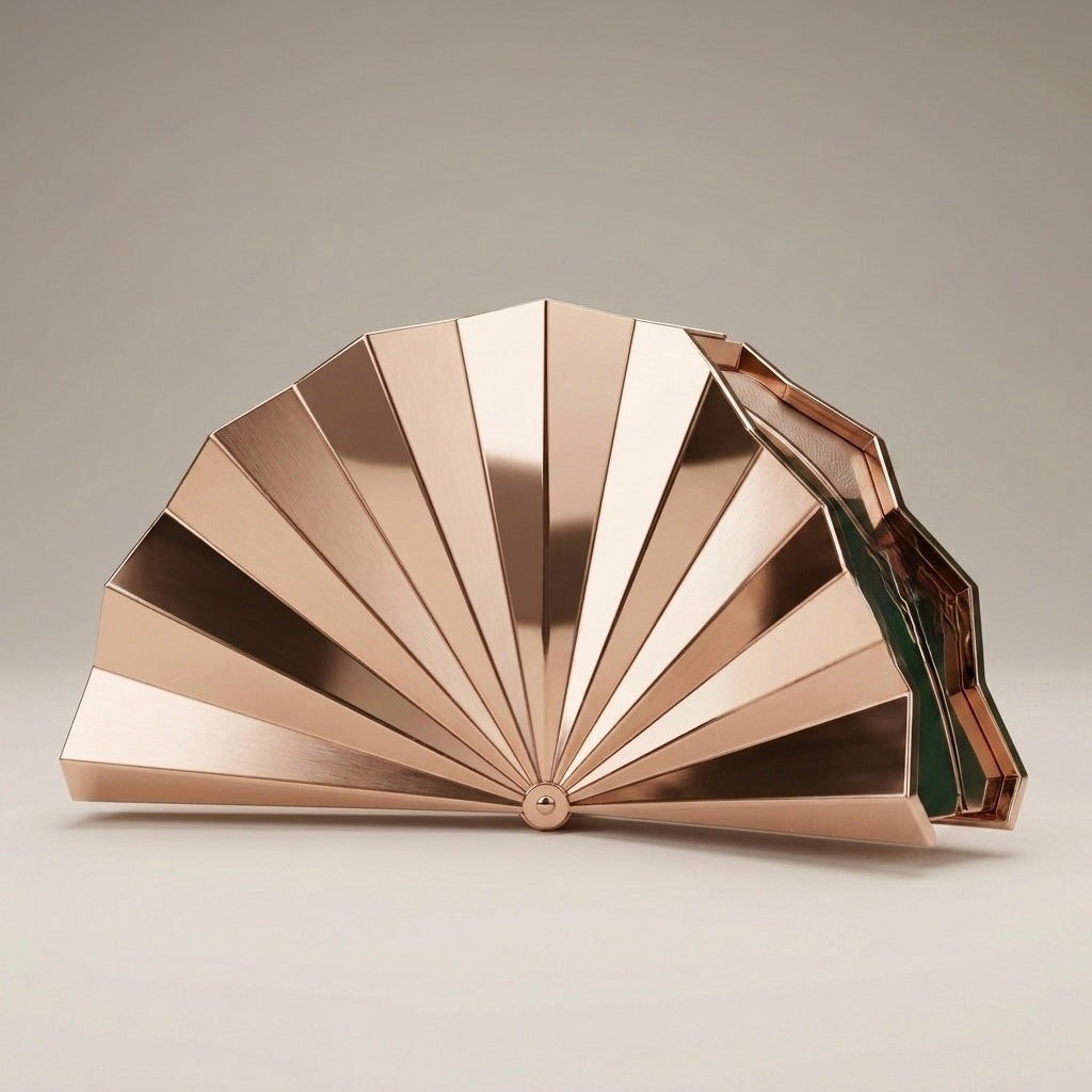 The Rose Gold Fan Clutch