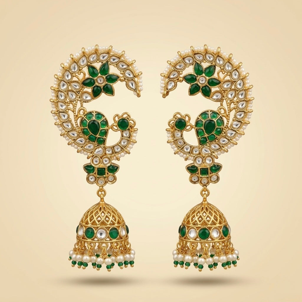 Emerald Mayura Earcuff