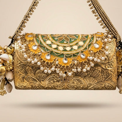 Royal Gold Barrel Bag