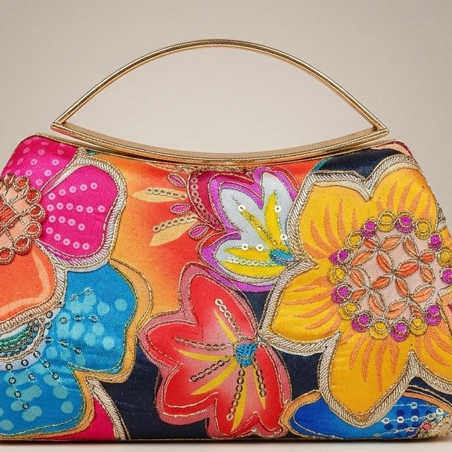 Midnight Blossom Clutch