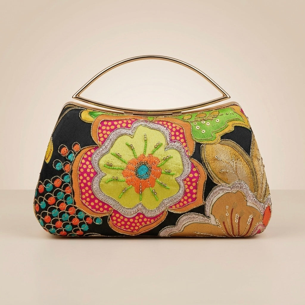 Midnight Blossom Clutch