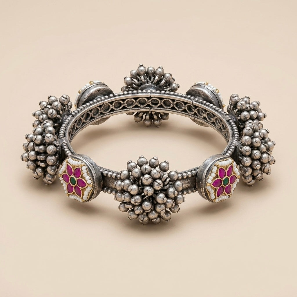 Gulnaar Bloom Oxidized Bangle