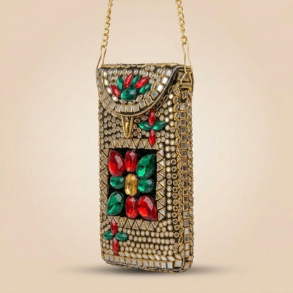 Zaveri Kundan Mobile Pouch - Bag