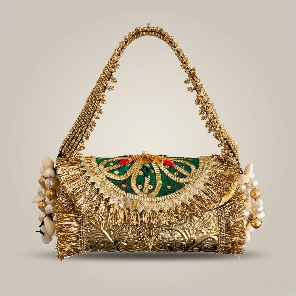 Zoya Gold Fringe Handbag