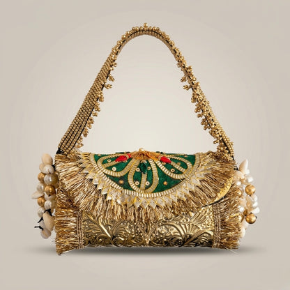 Zoya Gold Fringe Handbag