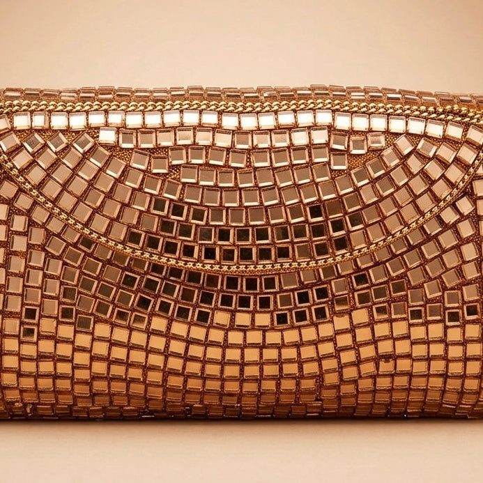 The Rose Gold Mosaic Clutch