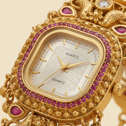 Maharani Kundan Gold Watch