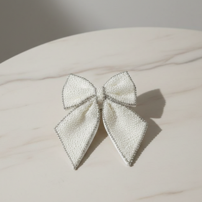 Luxurious Satin Pearl Bow