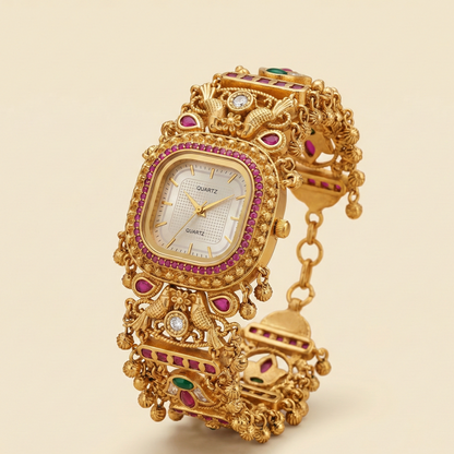 Maharani Kundan Gold Watch