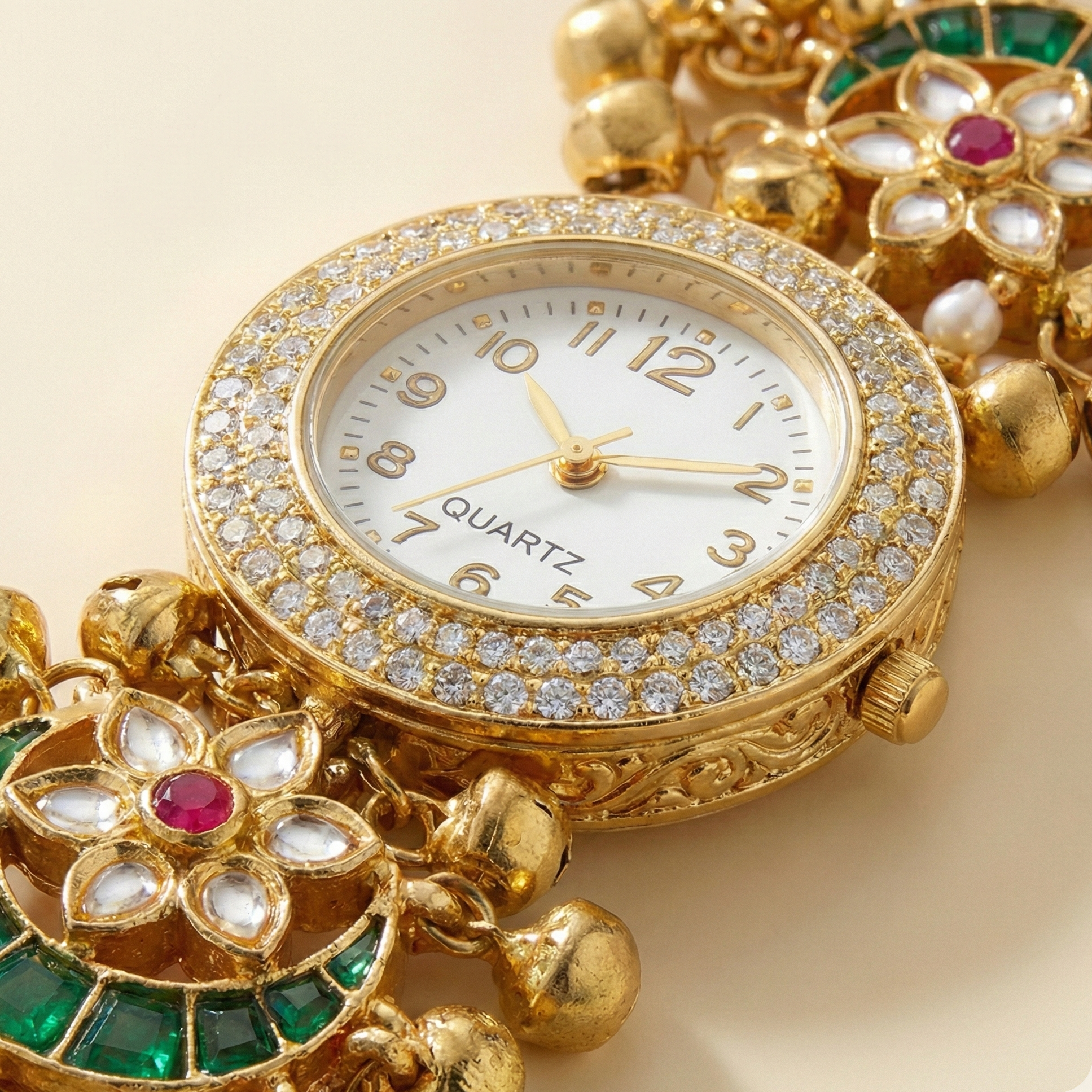 Golden Kundan Fusion Wristwear