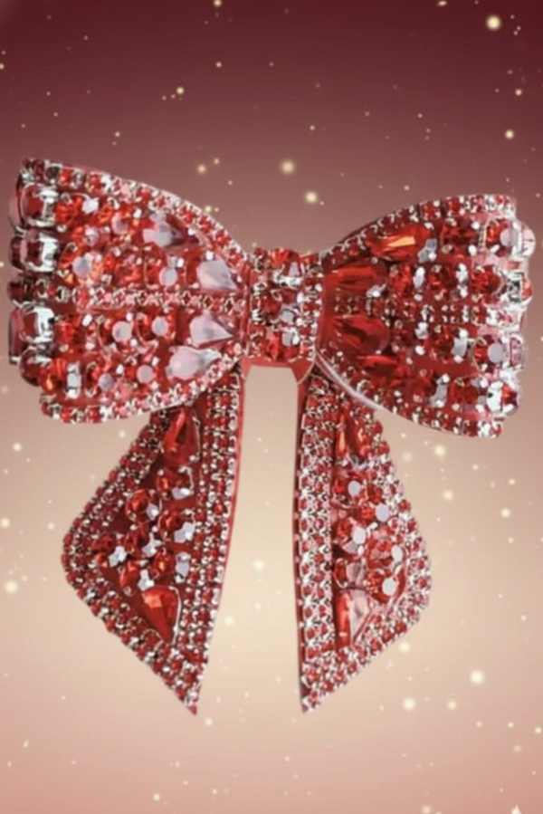 Red Luxe - Bow/ Embellished Bow/ Bejeweled Bow