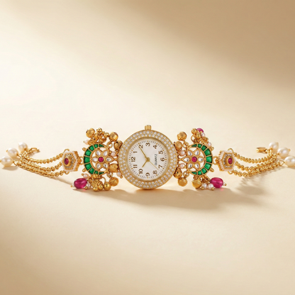 Golden Kundan Fusion Wristwear