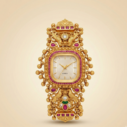 Maharani Kundan Gold Watch