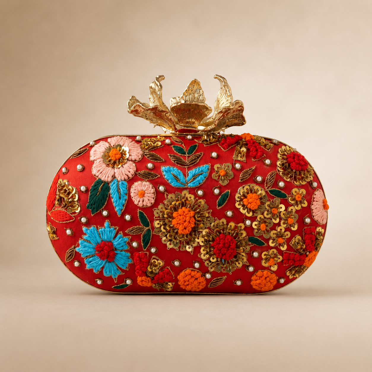Crimson Bloom Clutch
