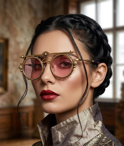 Lotus Crown Unisex Round Sunglasses