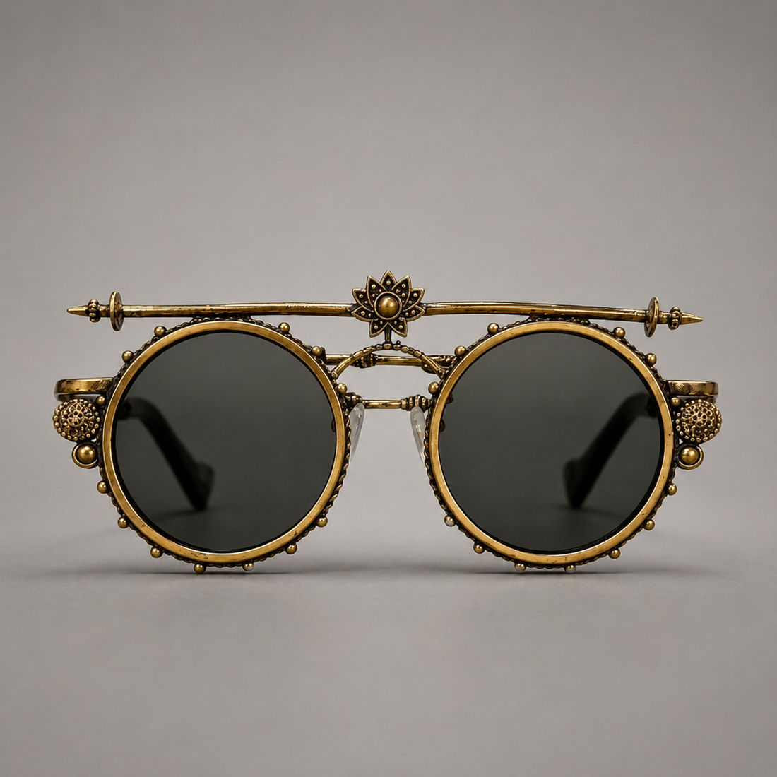 Lotus Noir Unisex Round Sunglasses
