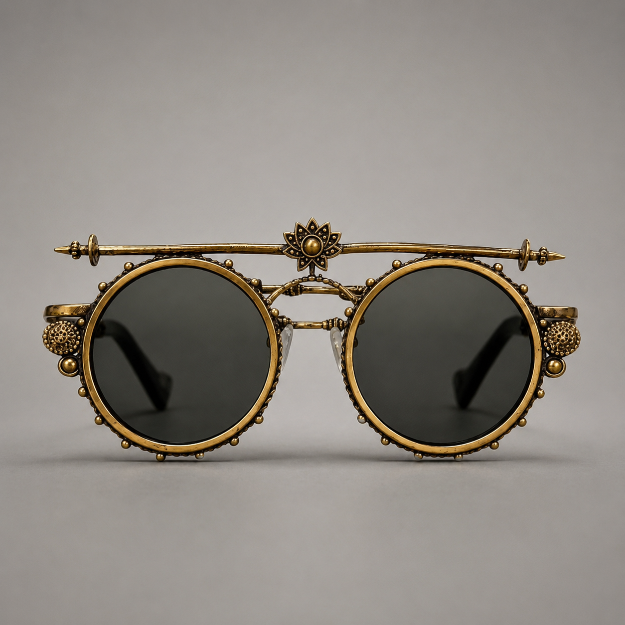 Lotus Noir Unisex Round Sunglasses