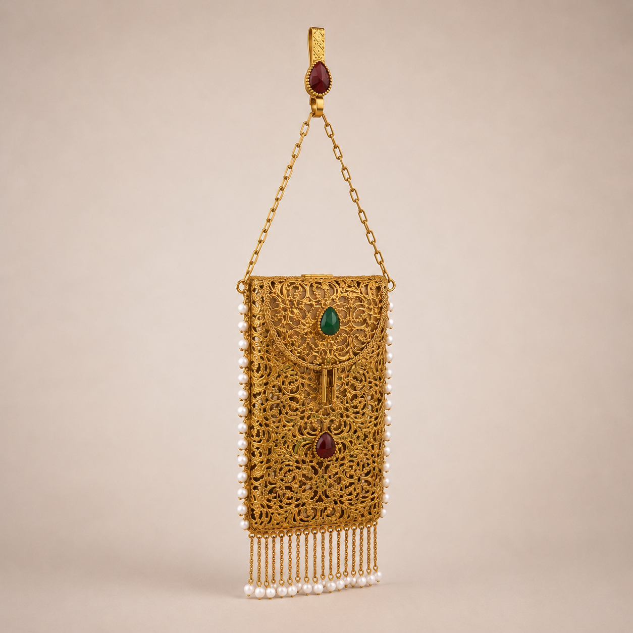 Regal Filigree Pearl Clutch