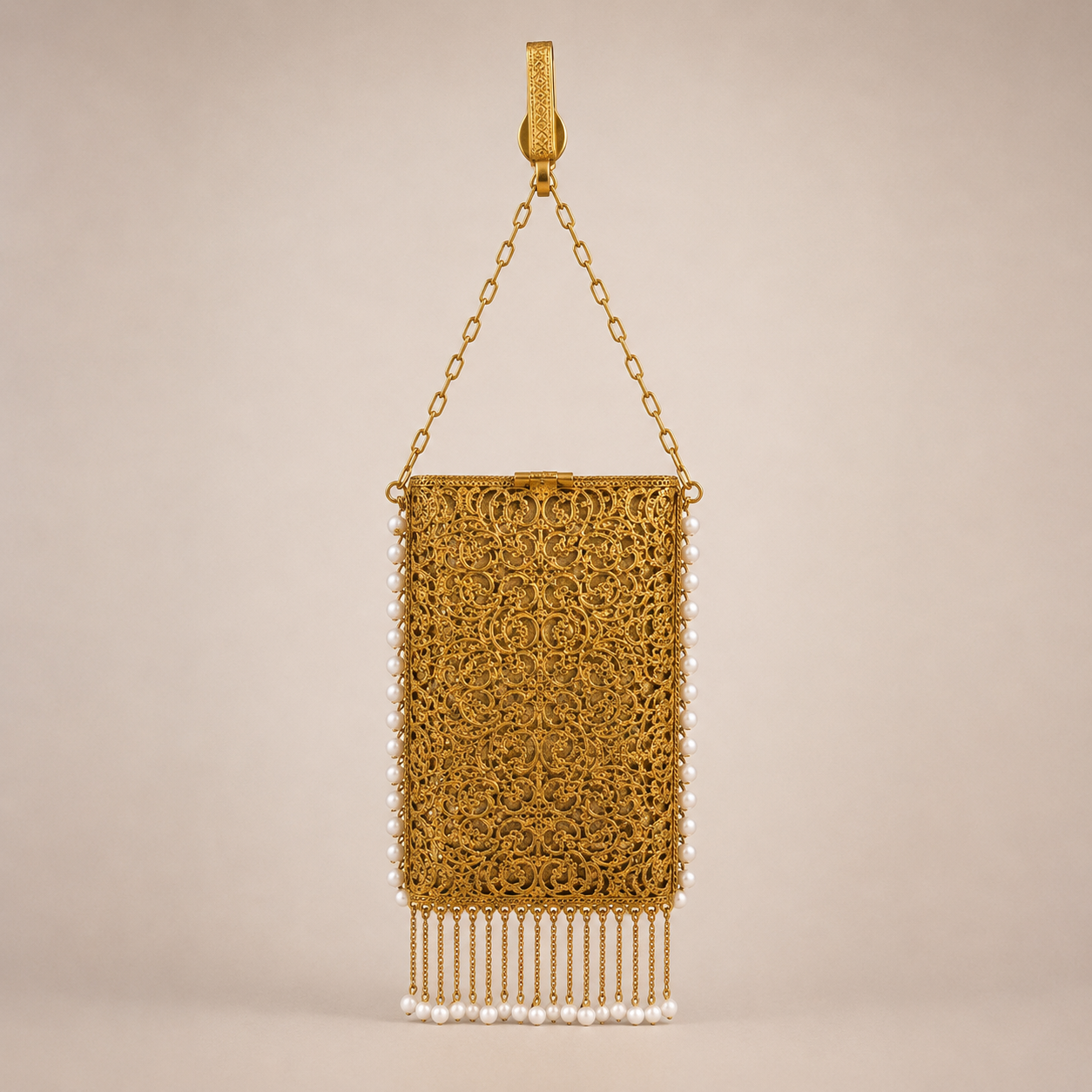 Regal Filigree Pearl Clutch