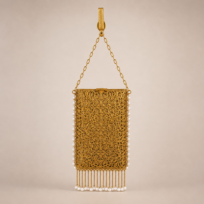 Regal Filigree Pearl Clutch